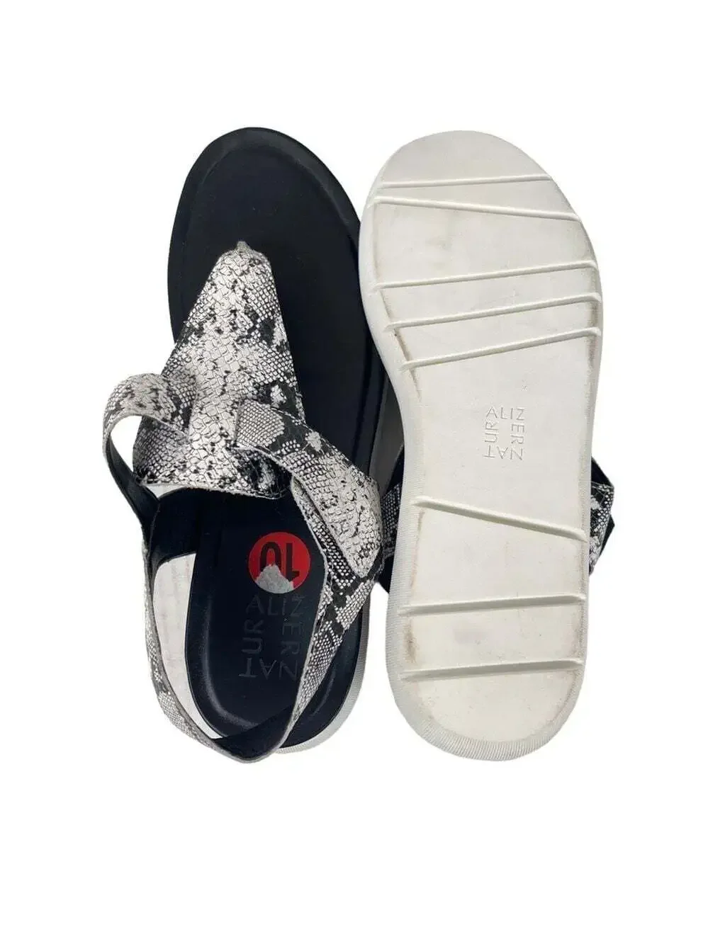 Naturalizer Lincoln Animal Print Toe Post Comfort Sandals Womens 10 Travel